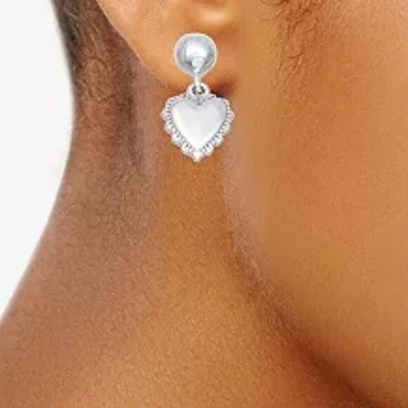 VERA WANG Romantic Heart Silver Drop Earrings**NEW! - Picture 2 of 4